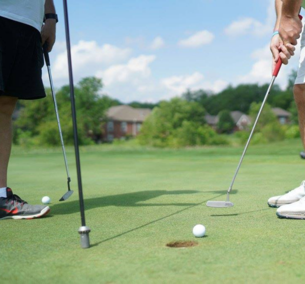 closeup of putting at golf event